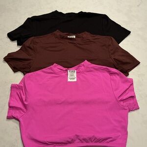 PINK Victoria's Secret Short Sleeve Tees - Black, Brown, Pink